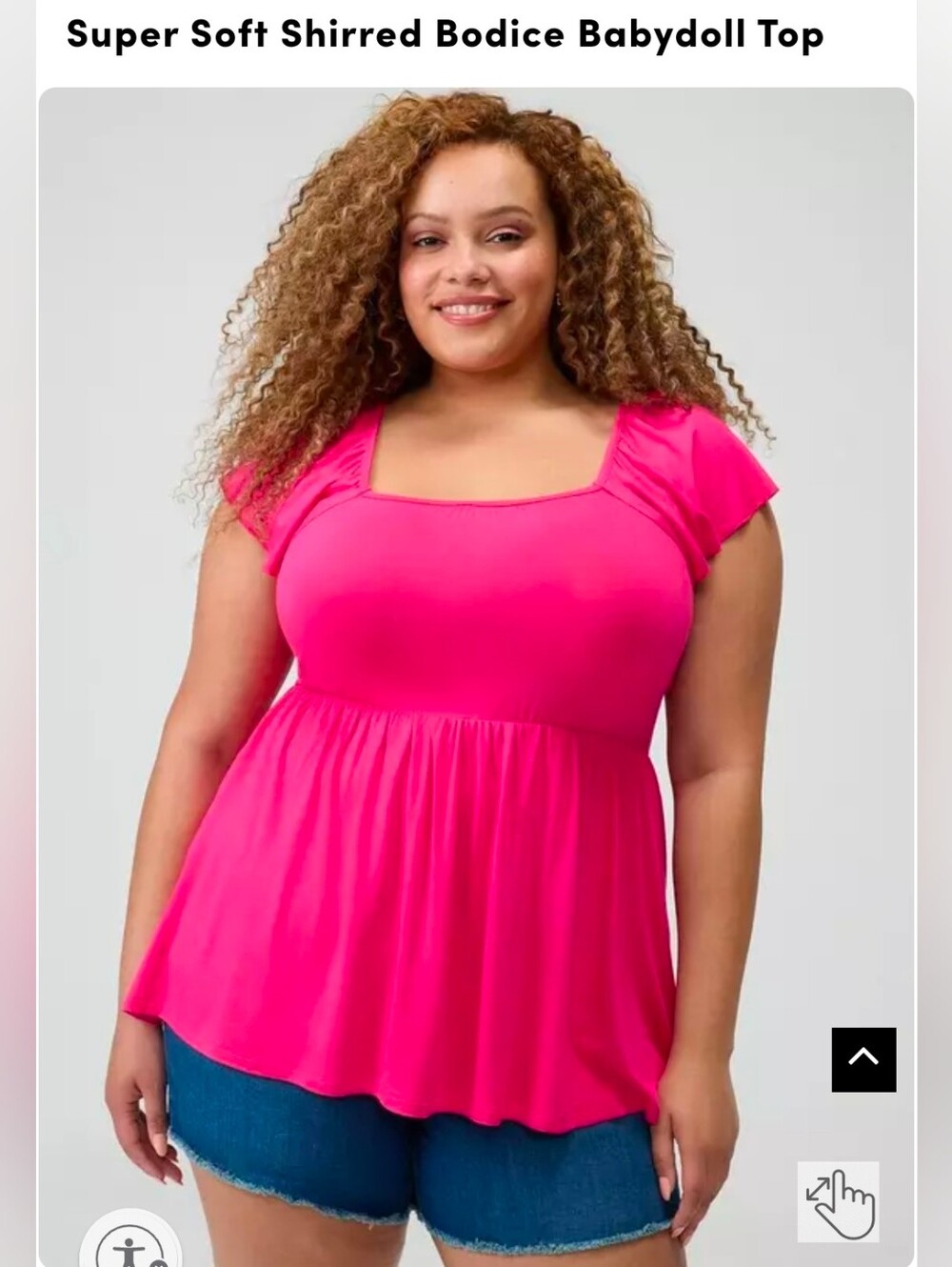 Torrid Super Soft Shirred Babydoll Top NWOT